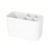Plastic 5 Slots Toothbrush Organizer Drainable Wall Mounted Toothbrush Holder Space Saving with Divider Toothpaste Holder
