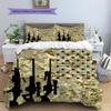 Camouflage Pattern Bedding Quilt Set Quilt Cover Pillowcase Home Decoration Gift (1 * duvet cover + 2 * pillowcase, without core)