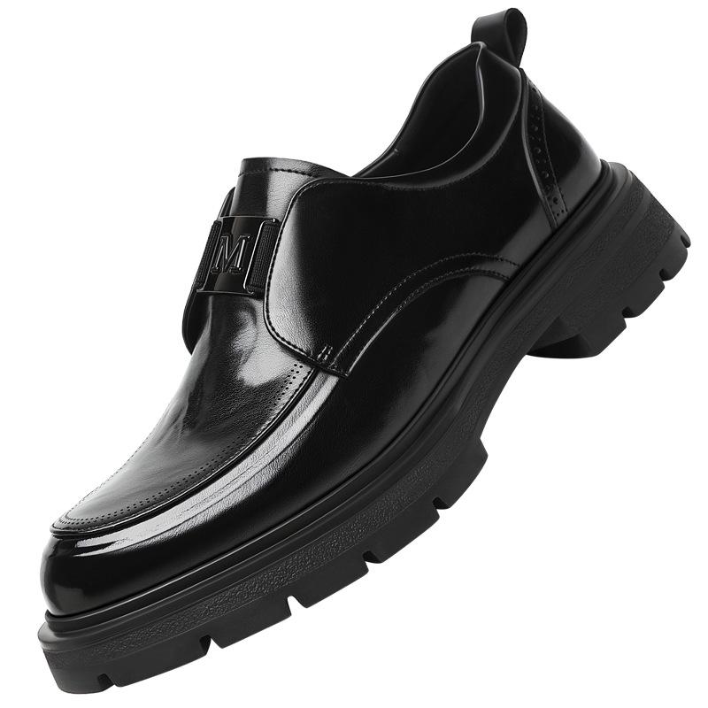 Inner height-increasing leather shoes men's 8cm first-layer cowhide breathable business dress shoes invisible height-increasing commuter men's shoes