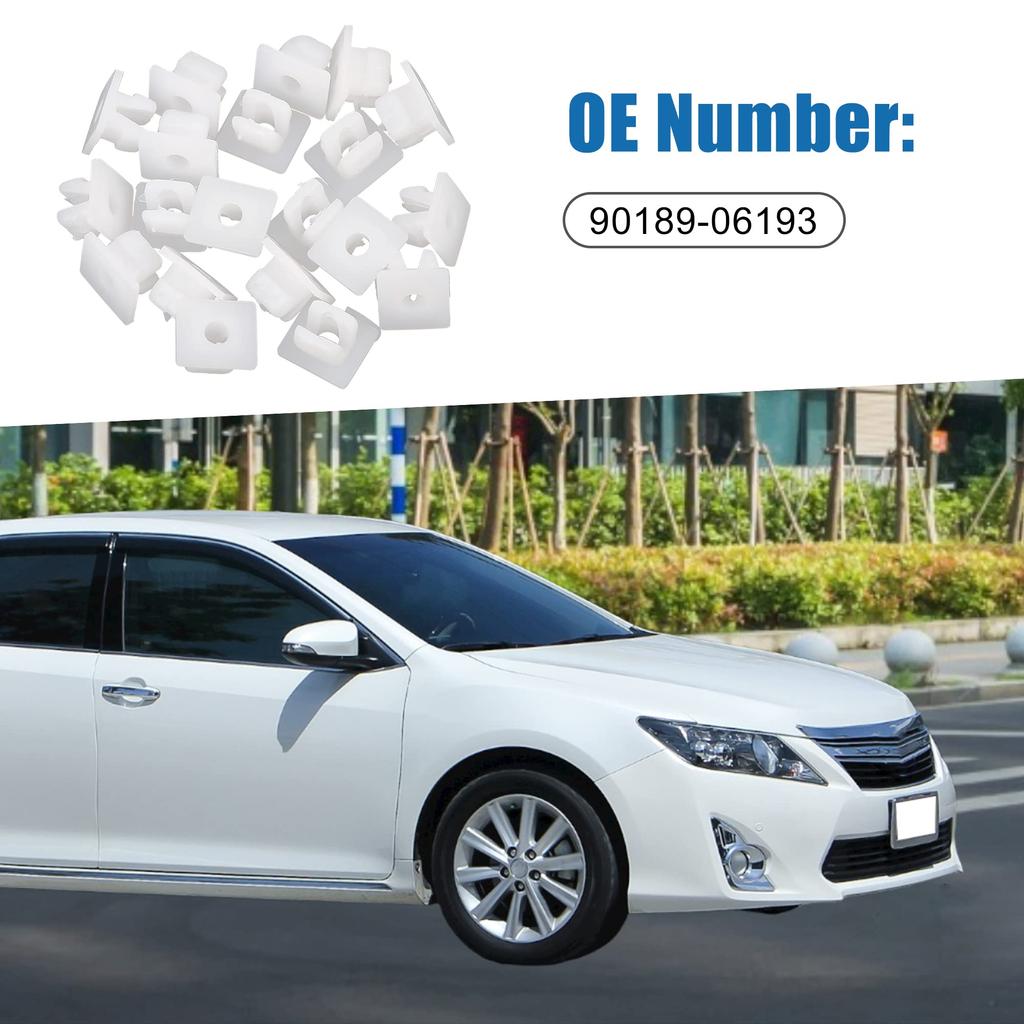 A ABSOPRO Bumper Clip Rivet 90189-06193 Bumper Fender Fastener Clip Retainer Fits Toyota Camry 2002-2006 Plastic Black 20 Sets