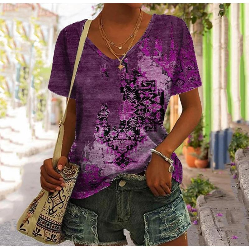 Очаровательная футболка с принтом «Стрекоза» — модный вырез с V-образным вырезом — — фото 6