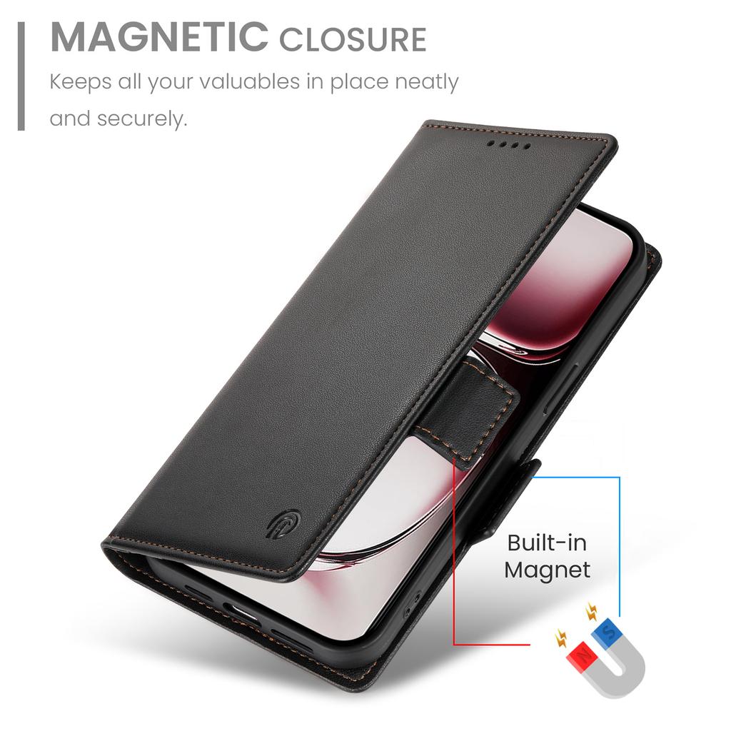 DF-010 For Oppo Reno12 Pro 5G (Global) Case PU Leather Stand Phone Cover with Wallet