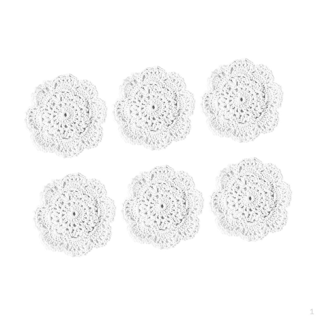6 Stuks Katoen Gehaakte Onderzetters Tafelmatten Placemat Handgehaakte Placemat voor Feest