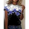 Summer Round Neck 3D Fashionable and Minimalist Print Top Fashionable Casual Short Sleeved Women's T-shirts