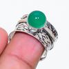 Natural Green Onyx Gemstone 925 Sterling Silver Jewelry Ring Size 6.5 AR-18828
