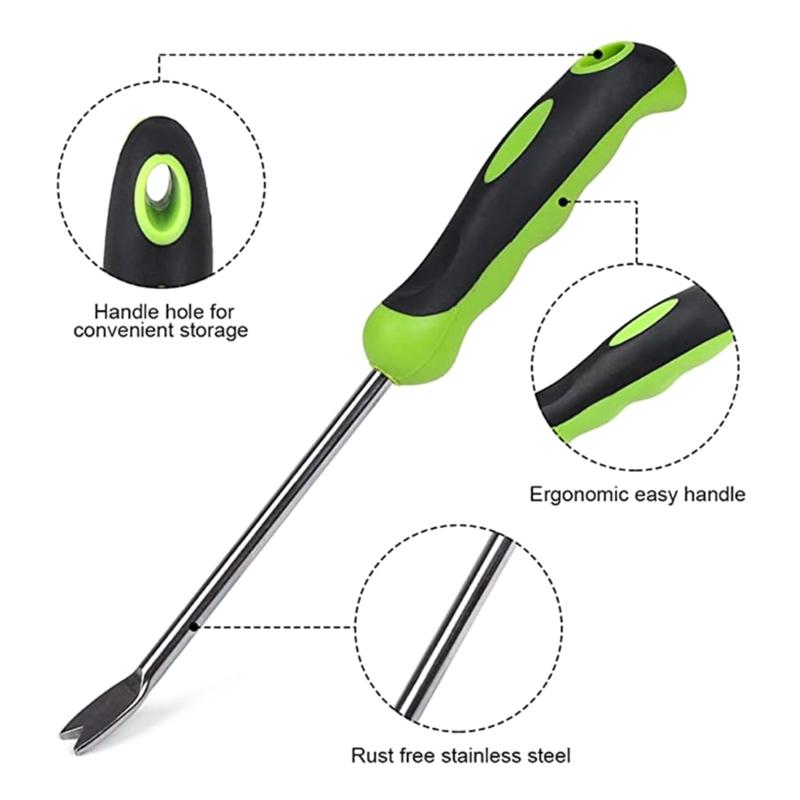 Weed Pulling Tool Weeding Tool with Ergonomic Handle, Stainless Steel Weed Tool Garden Hand Weeder Tools for Lawn