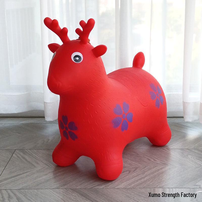 Extra Large Inflatable Bouncy Horse with Music - Thickened Leather Ride-On Pony for Children