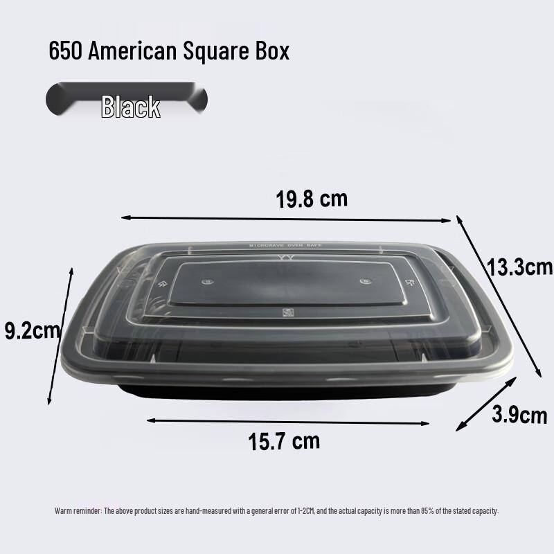 Yueyong Disposable Rectangular Microwaveable Takeout Food Boxes, 150 Sets