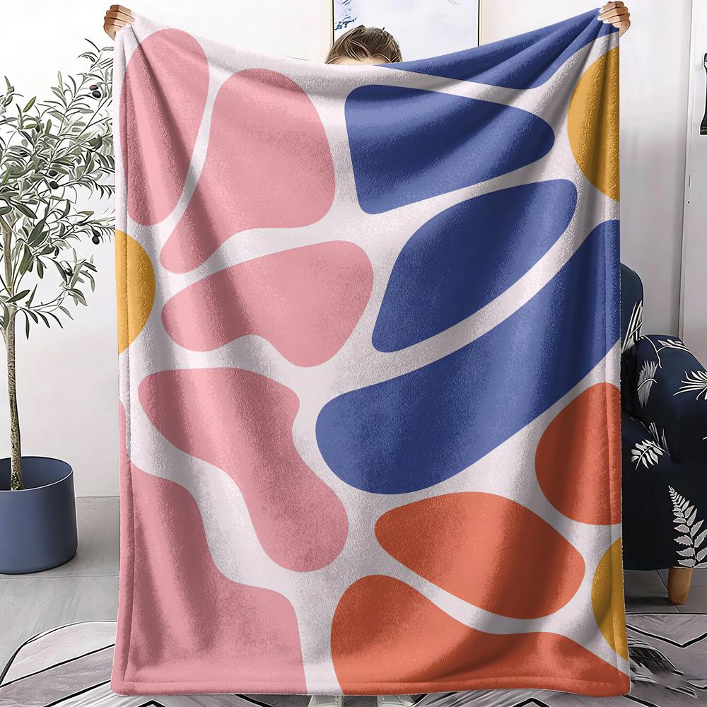 Colorful Vectors Throw Soft Flannel AC Blanket Lightweight Summer Nap Throw Cozy  Blanket for Sofa Bed Travel Home