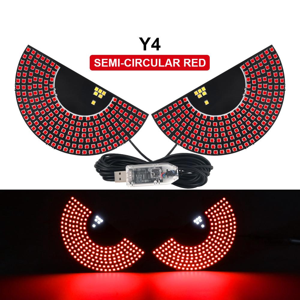 2Pcs Car LED Decorative Light Devil's Eye Strobe USB Red Plug-in Devil Eye Atmosphere Lamp Rear Warning Lamp for Car Windshield