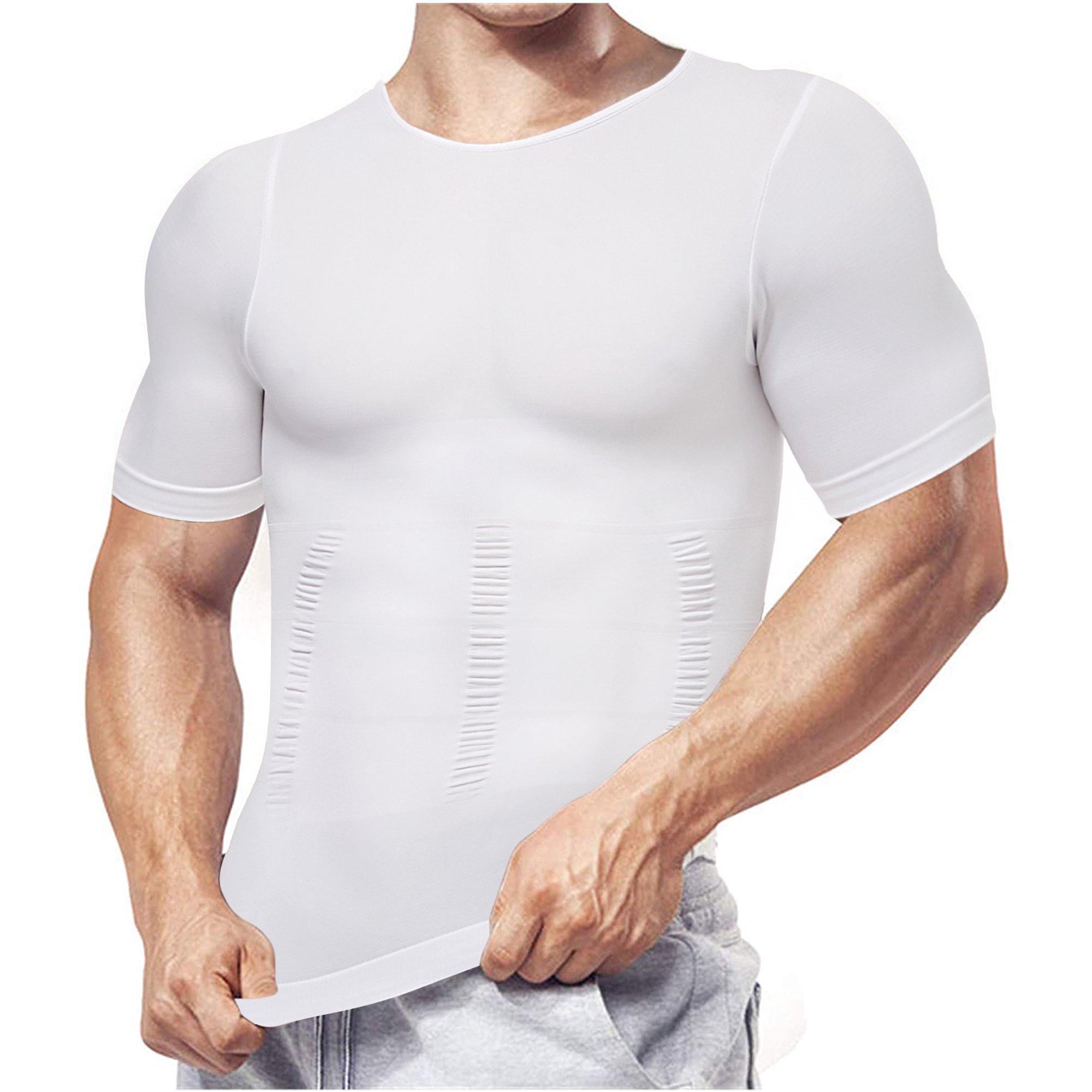 Мужская компрессионная рубашка, майка для похудения, майка для тренировки живота, тонкий формирователь тела, корректирующее белье для контроля живота, спортивная спортивная футболка XXXL