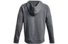 Under Armour Rival Fleece Sweatshirts Men's Gray Hooded Moderate Cardigan 1379863-012