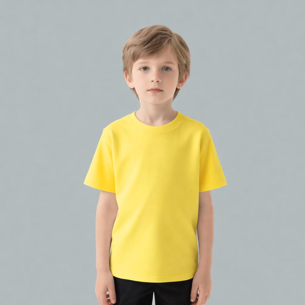 Children's Cotton Short-Sleeve Summer T-Shirt with Printed Design - Ideal for Activities and Class Uniforms