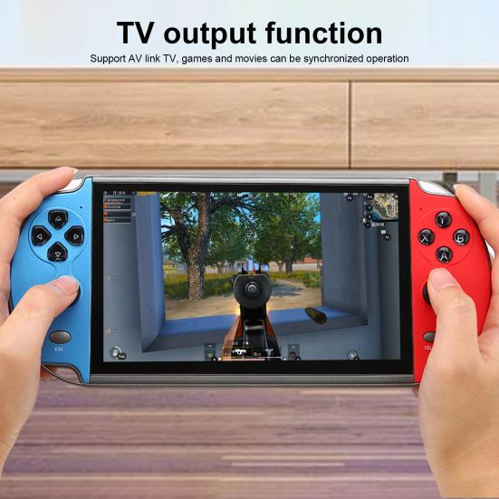 1 Set 7.0-inch X12Plus Game Player 16G RAM Longer Battery Life Dual Rocker Interactive Toy Large Screen Retro Video Game Console for Teens