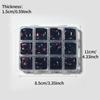 144pcs 3D Red Glitter Cat Eye Press On Nails Medium Square Shiny Red Cat Eye Fake Nails Full Cover Acrylic Cat Eye False Nails