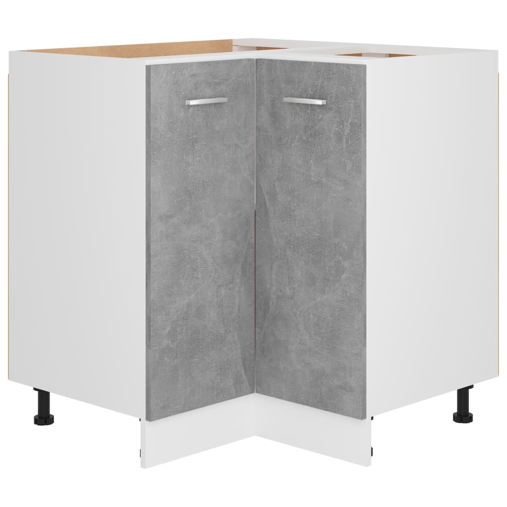 Lyon Corner Base Cabinet Concrete Grey 75.5 x 75.5 x 81.5 cm Particleboard