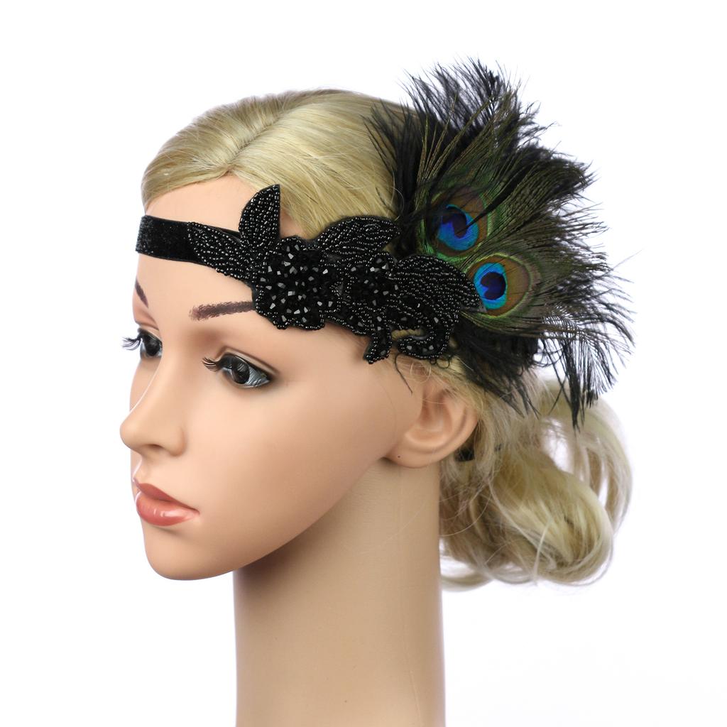 Vintage Ladies Dress Up Feather Headbands Masquerade Party Ladies Headbands Halloween Ladies Headbands