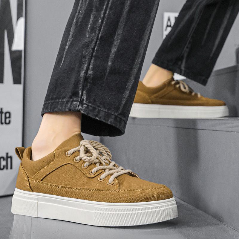 Herren Höhenvergrößernde Atmungsaktive Canvas-Sneaker - Sommer Retro Trend, Vielseitige Schnür-Board-Schuhe