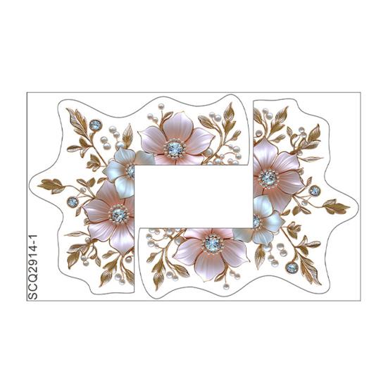 

Flower Lamp Switch Sticker Removable Self-Adhesive Floral Wall Decal Peel And Stick Decorative Socket Surround Decals for Bedroom Living Room Home A