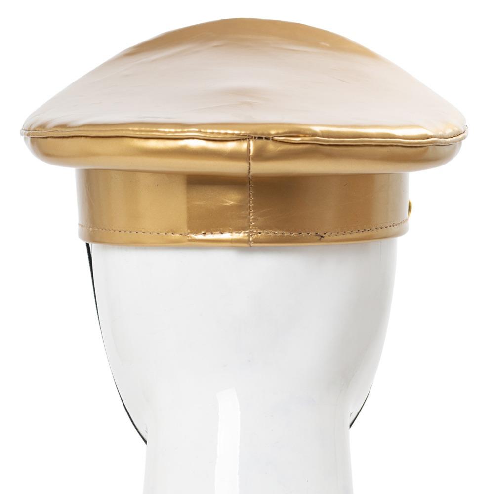 PU Leather Captain Cap Prom Performance Big Brimmed Hat Bar Cosplay Show Hat Personality Beret Cap