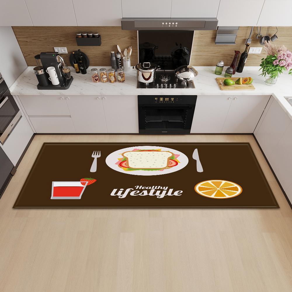 Kitchen Mat Entry Door Mat Bedroom Carpet Corridor Bathroom Non-slip Floor Living Room Pattern Rug