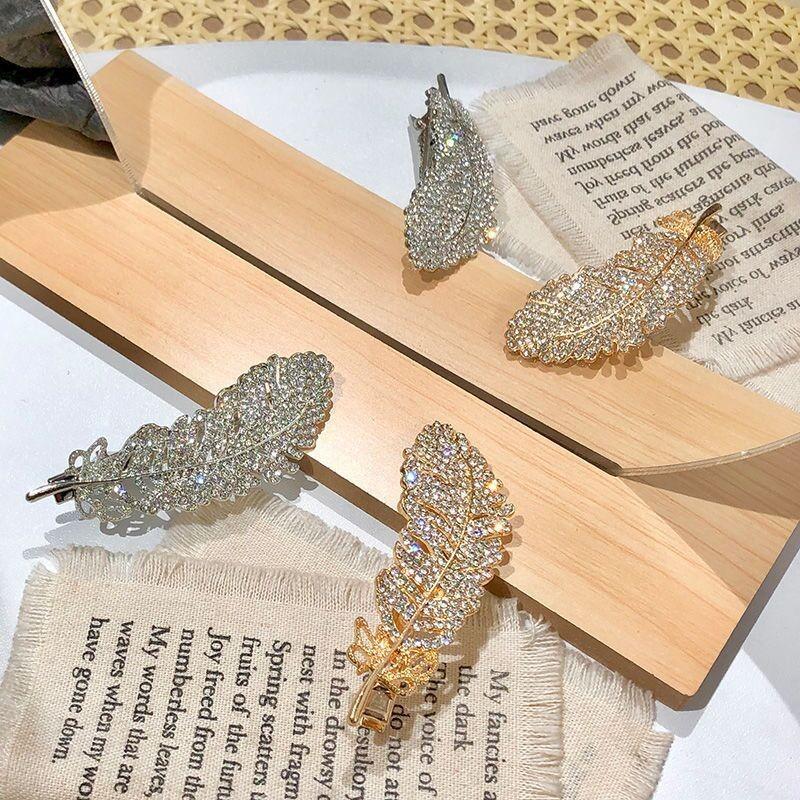 Feather Hair Clips, Side-bun Hair Clips, Elegant Name Lady Hairstyle Side-bun Hair Accessory Headwear