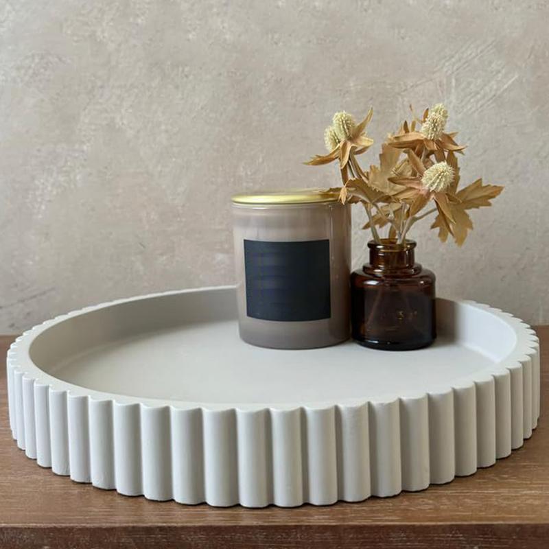 Coffee Table Decorative Tray Round Desktop Storage Tray Cosmetic Storage Tray Decoration for Home Desktop Storage Decoration