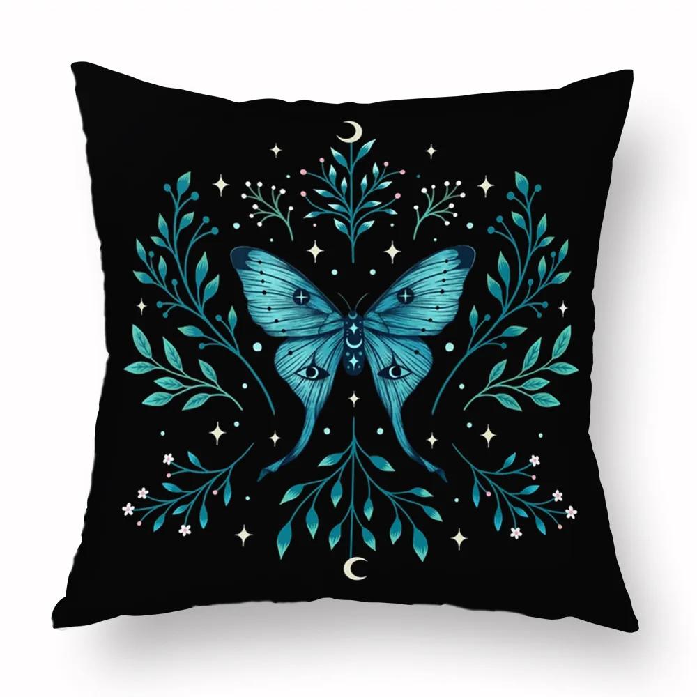 Psychedelic Moon Pillowcase Decoration Room Aesthetics Butterfly Pillowcase Bed Living  Home