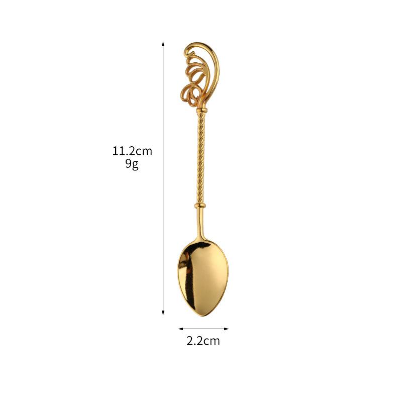 New Vintage Coffee Spoon Tableware Elegant Soup Spoon Metal Teaspoon Decorative Stirring Spoons