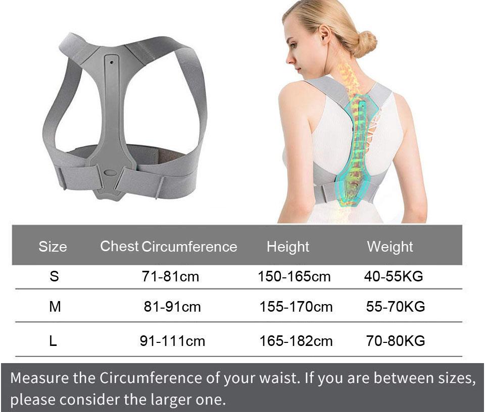 

Adjustable Posture Corrector Back Shoulder Straighten Orthopedic Brace Belt for Clavicle Spine Back Support Pain Relief M серый
