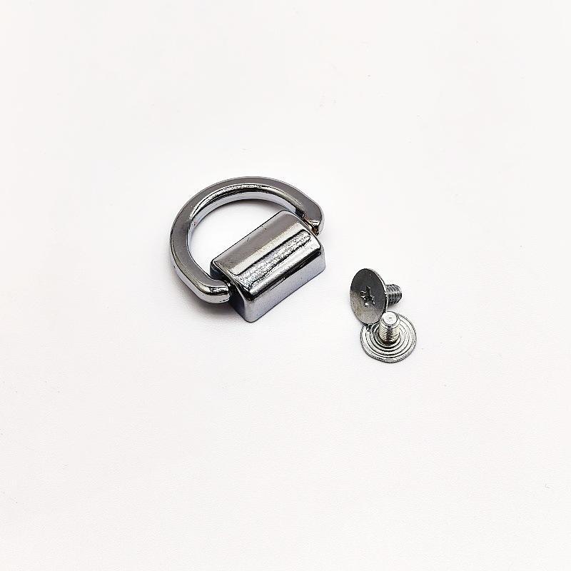 10Pcs D-Ring Buckle Lightweight Metal Side Clip Connectors for Handbag Strap DIY Small Leather Goods Making