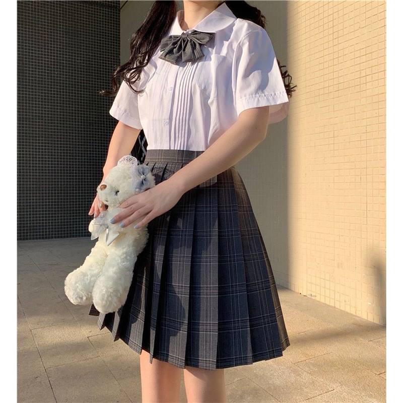 

Японский студенческий стиль женская рубашка молочно-белого цвета с коротким рукавом, школьная форма JK S