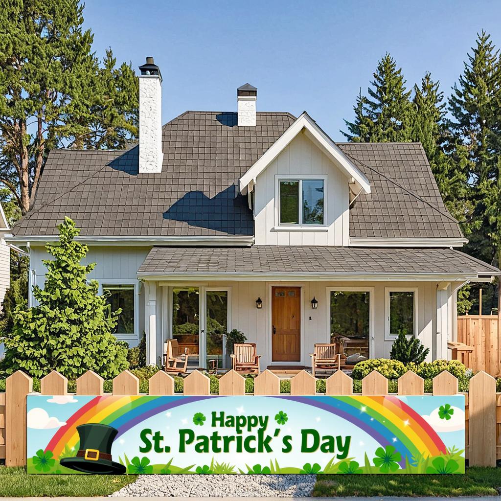 Lightweight Holiday Background Reusable Large Portable Backdrop Vibrant Shamrocks Background for Family