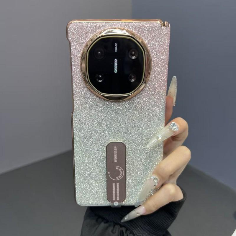 Foldable Phone Case Mate X5 X6 With Rotating Stand Sparkle Gradient Cover PET Material