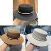 Summer Straw Hat With Pearl Chain And Wide Brim For Beach Sun Protection