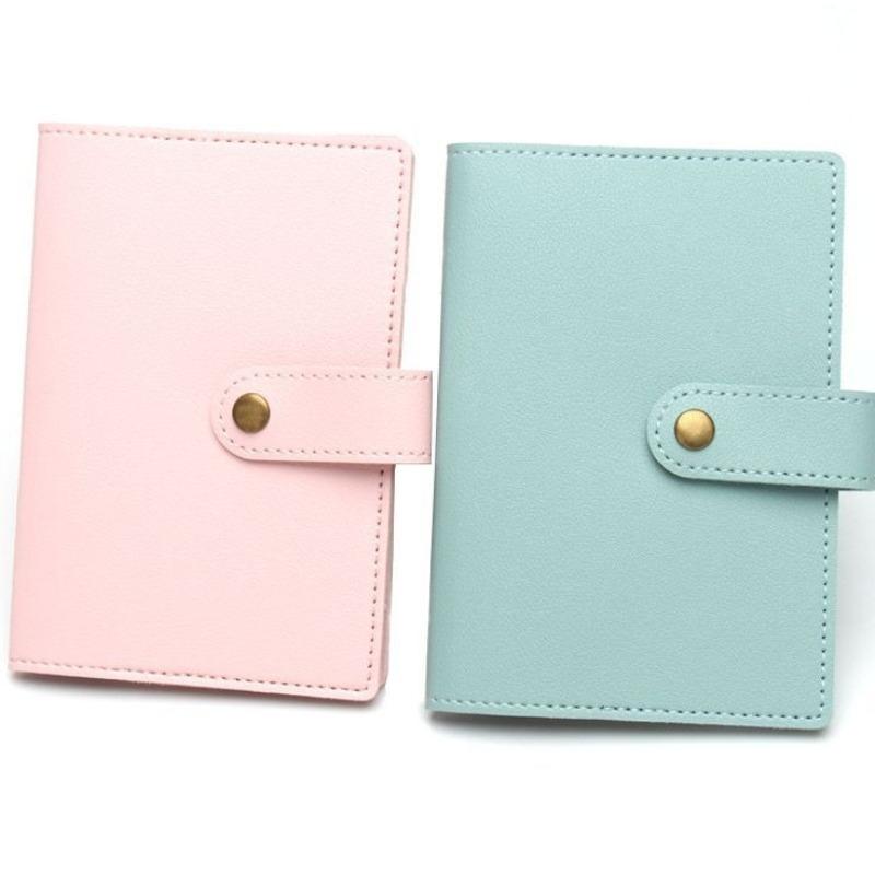 Bronze Button Passport with Luggage Tag Set  Multi-color Buckle  Extra-thick Leather Passport and Luggage Tag Card Holder