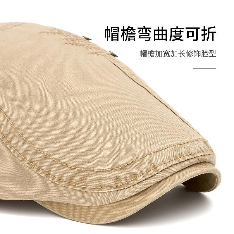 Men's Summer Thin Forward Hat Embroidered Breathable Cap British Newsboy Hat Adjustable Shade Beret
