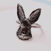 6pcs/lot Thanksgiving Alloy Bunny Napkin Ring Easter Antique Gold Bunny Head Napkin Button Napkin Ring