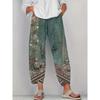 Eleganti Pantaloni Capri Floreali Vintage - Casual e Comodi con Elastico in Vita e Tasche