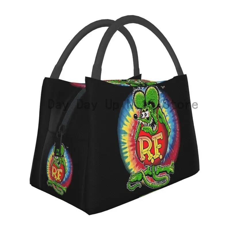 Ratfink Ride Insulated Lunch Bags for School Office Rat Fink Waterproof Thermal Cooler Bento Box Women Lunchbag