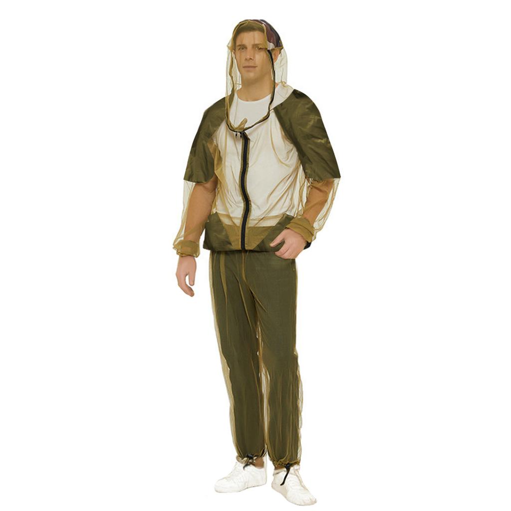 Fishing Clothes for Men High Density Mesh Protection Suit for Hiking and Fishing Long Sleeve Fishing Shirts and Pants S