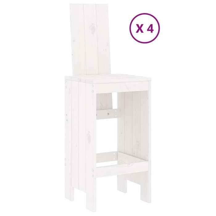 VidaXL 5-piece Garden Bar Set White Solid Pine Wood, Pub Set, Patio Bar Set, Set of 3157770