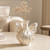 3D Printed Bow Vase, Satin Silk-Like Minimalist Flower Arrangement Holder, Nordic Style Decorative Vase for Coffee Table, Shelf Office Decor