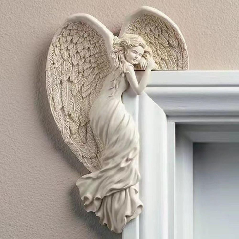 1 pc Angel Wings Angel Door Frame Decoration Resin Guardian Angels Craft Door Frame Ornament Left Right Wings Goddess Decoration