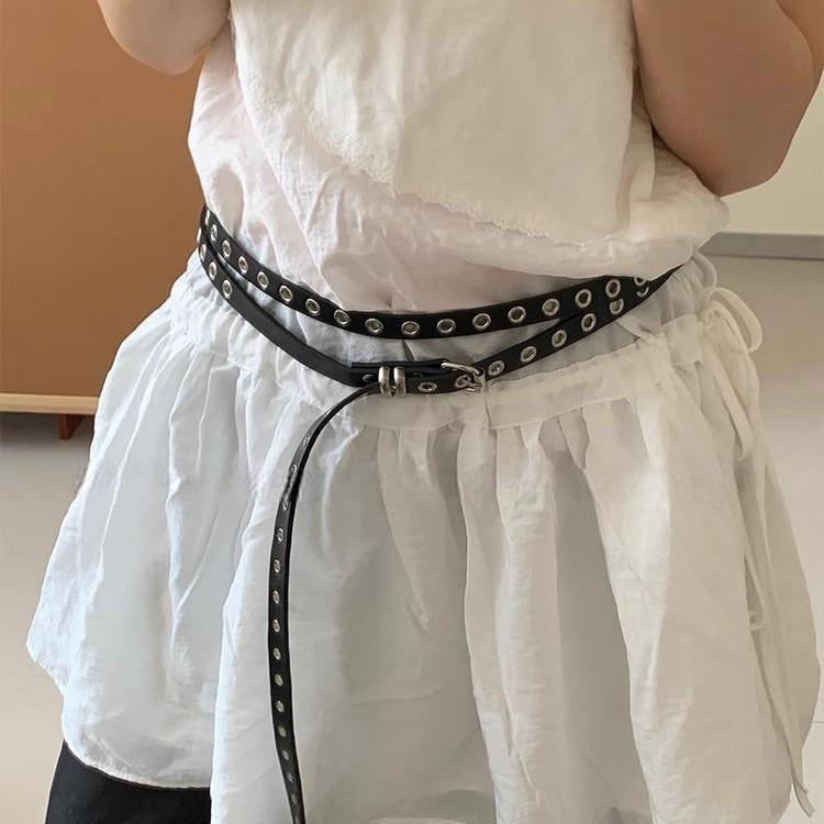 Pu Leather Double Layer Belt For Women With Pin Buckle Spring 2025 Fashion Accessory
