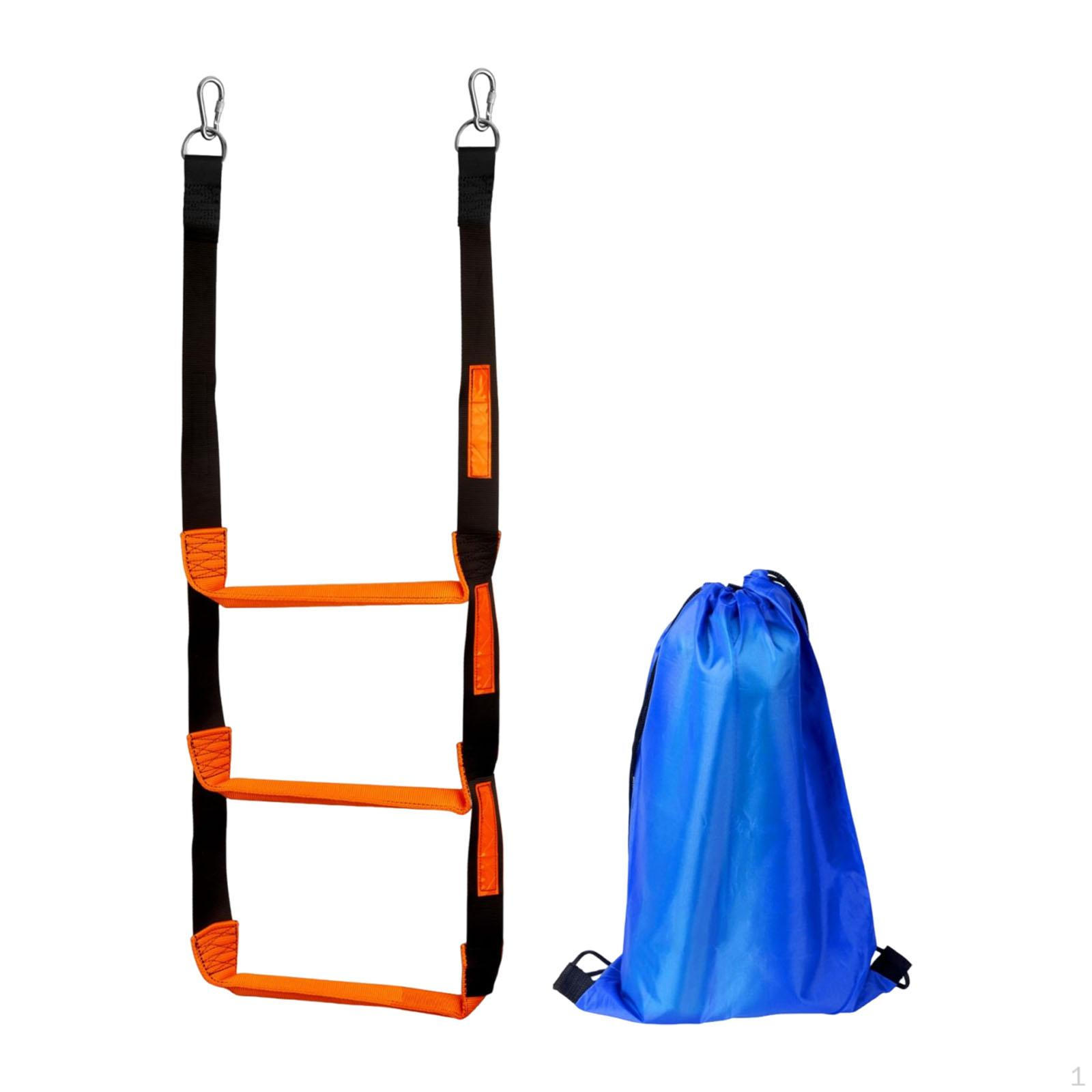 

Морская веревочная лестница Противоскользящие ступени Портативная посадка для гребли на каноэ, шлюпке 3 Steps 30x114cm