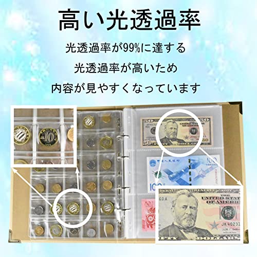 6KJFEIWG Coin Album Commemorative Coin Collection Case (180 Pockets World Banknote Holder 300 Coin) Coin Album Plastic