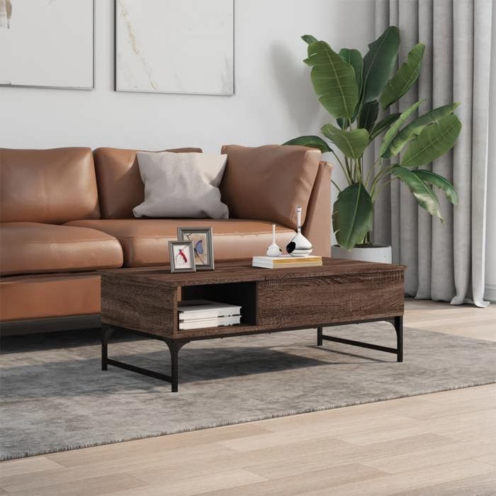 VidaXL Table Basse, Bout de Canapé avec Pieds Réglables, Table d'Appoint Salon Salle de Séjour Intérieur, Moderne, Chêne 845395