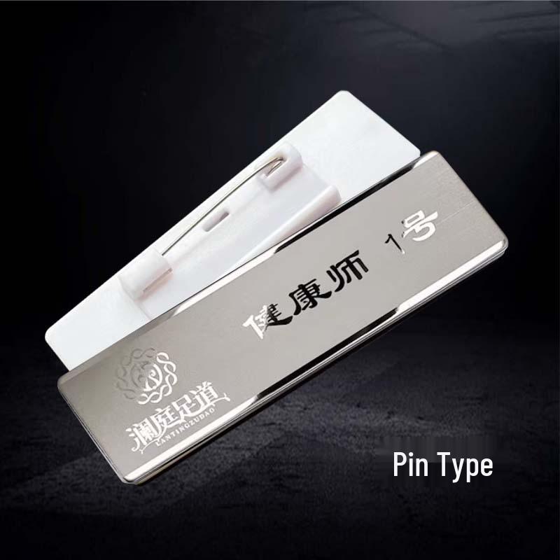 Custom Stainless Steel Name Badge & Magnet ID Card for Employees