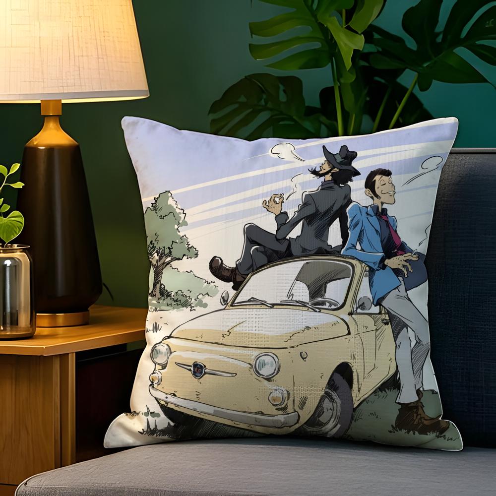 Cartoon Comic Arsene L-Lupin The Third 2 Pillow Case Natural Linen Pillow Case Double-Sided Decor Sofa Pillowcase Home Decor